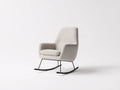 Fauteuil à bascule - tissu bouclé-métal - 88 x 70 x 101 cm - beige clair-noir - style moderne