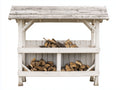 Abri à bûches - Bois - 175 x 80 x 165 cm - Blanc vieilli-Bois naturel - Style rustique