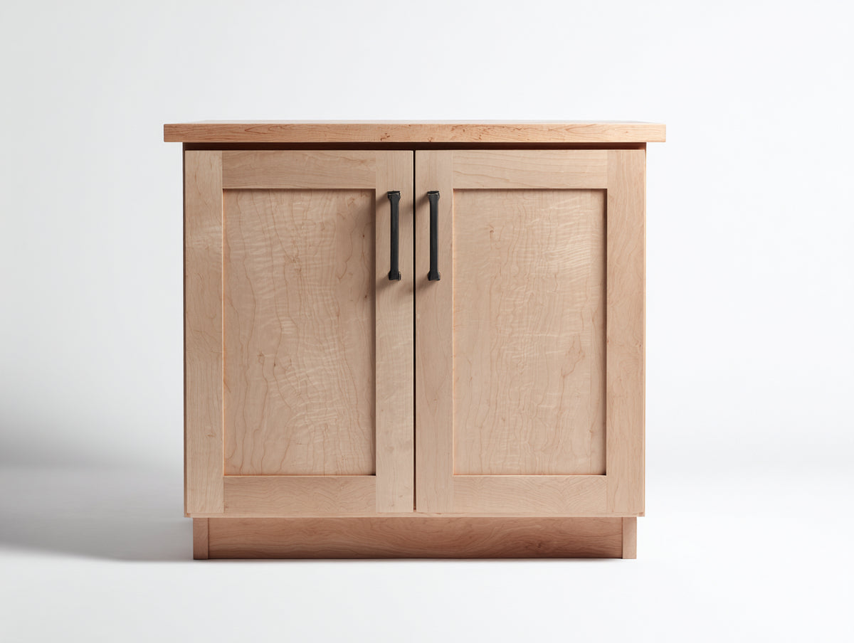Buffet - Bois-Métal - 100 x 42 x 90 cm - Bois naturel-Noir - Style rustique contemporain