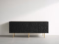 Meuble d'entrée - Bois-Métal - 170 x 40 x 78 cm - Noir-Doré - Style contemporain artistique