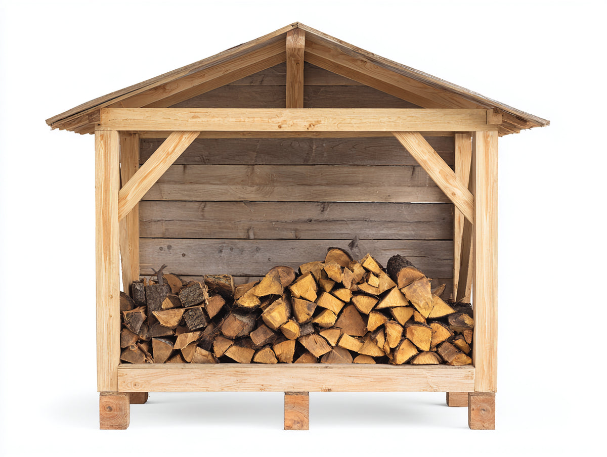 Abri à bûches - Bois - 175 x 85 x 170 cm - Bois naturel-Brun - Style rustique