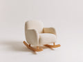 Fauteuil à bascule - tissu bouclé-bois - 86 x 74 x 88 cm - crème-bois naturel - style scandinave