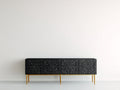 Meuble d'entrée - Bois-Métal - 180 x 40 x 78 cm - Noir-Doré - Style décoratif contemporain