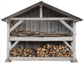 Abri à bûches - Bois - 190 x 80 x 175 cm - Gris clair-Gris foncé - Style rustique