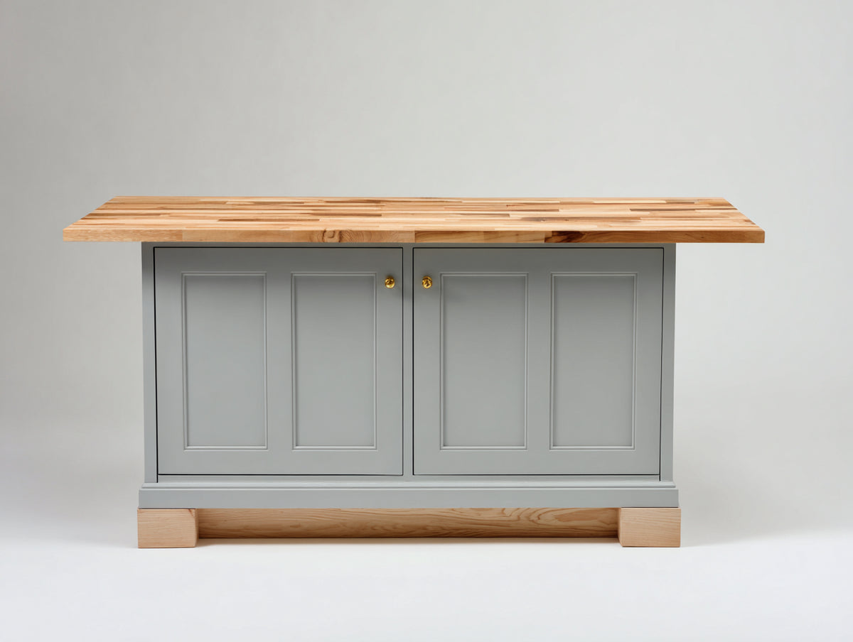Buffet - Bois-Métal - 150 x 45 x 90 cm - Gris-Bois naturel - Style classique contemporain