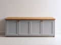 Buffet - Bois-Métal - 180 x 45 x 85 cm - Gris-Bois naturel - Style moderne classique